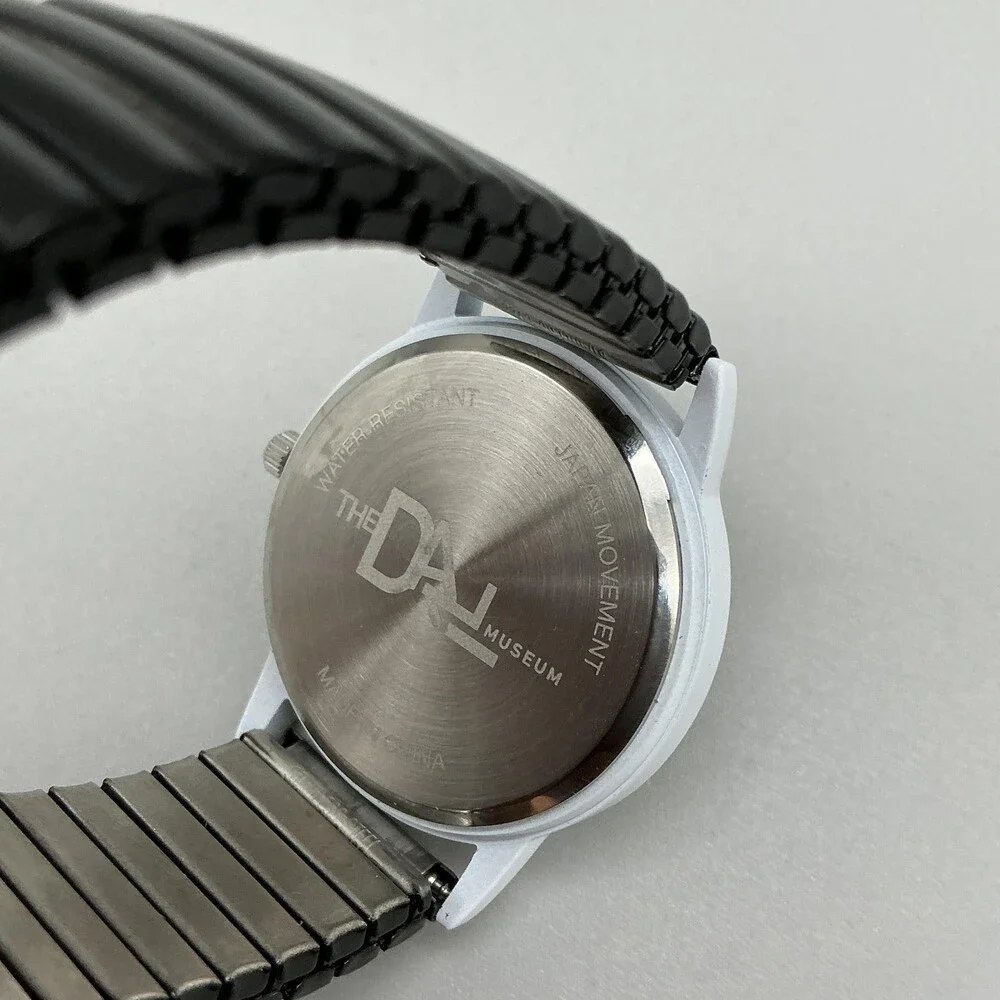 The Dali Museum Womens Watch 34mm Black Spiral Dial Stretch Band in Box